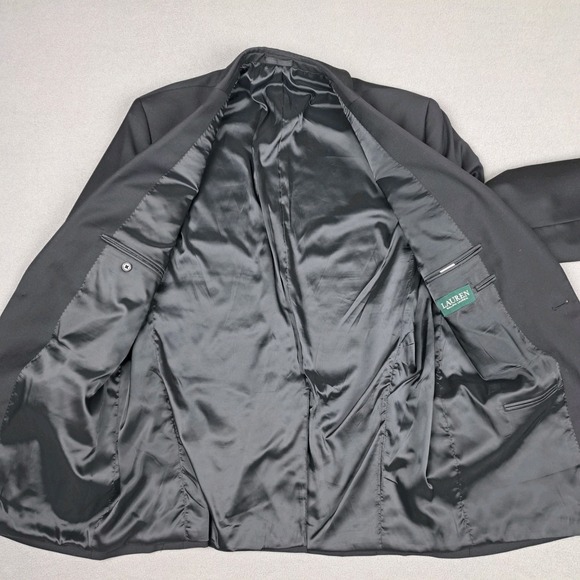Lauren Ralph Lauren Blazer Mens 42L Black Wool Equestrian Buttons‎ Derby Jacket - Picture 8 of 16